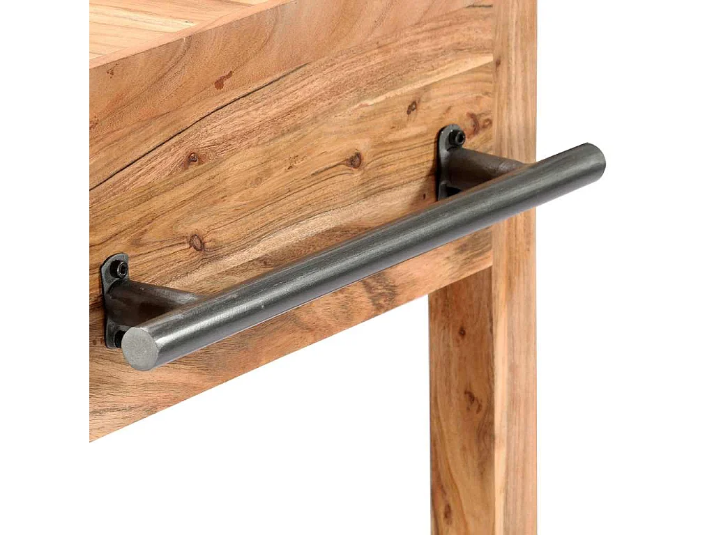Carrito de cocina de madera maciza de acacia 58x58x89 cm