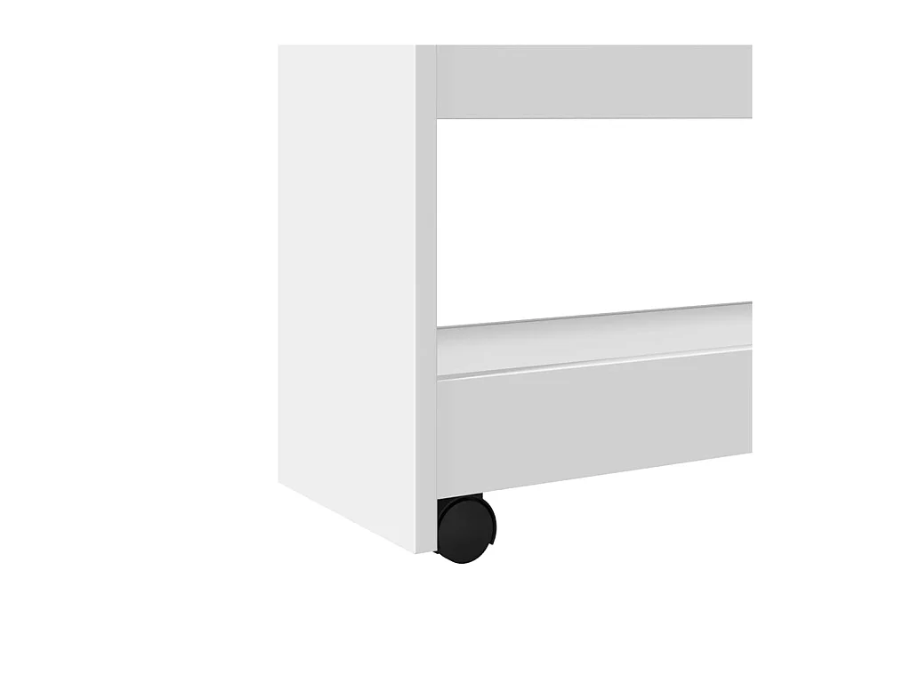 Opbergtrolley smal 4-laags bewerkt hout wit