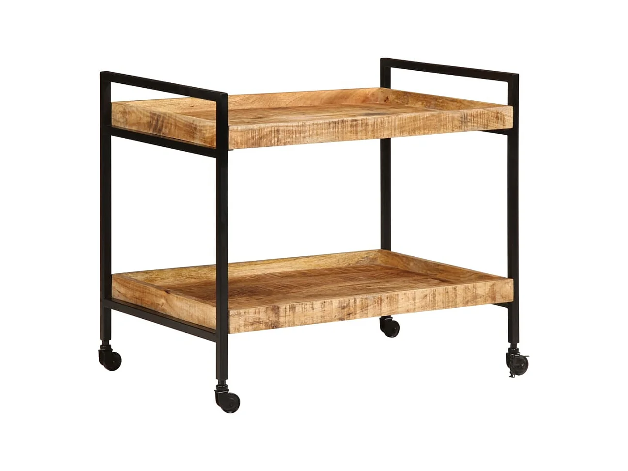 Chariot de cuisine 80x55x70 cm bois de manguier brut massif