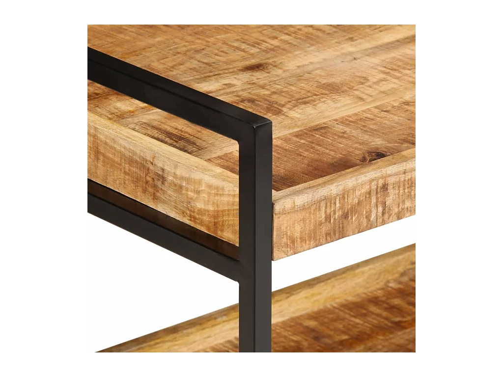 Chariot de cuisine 80x55x70 cm bois de manguier brut massif