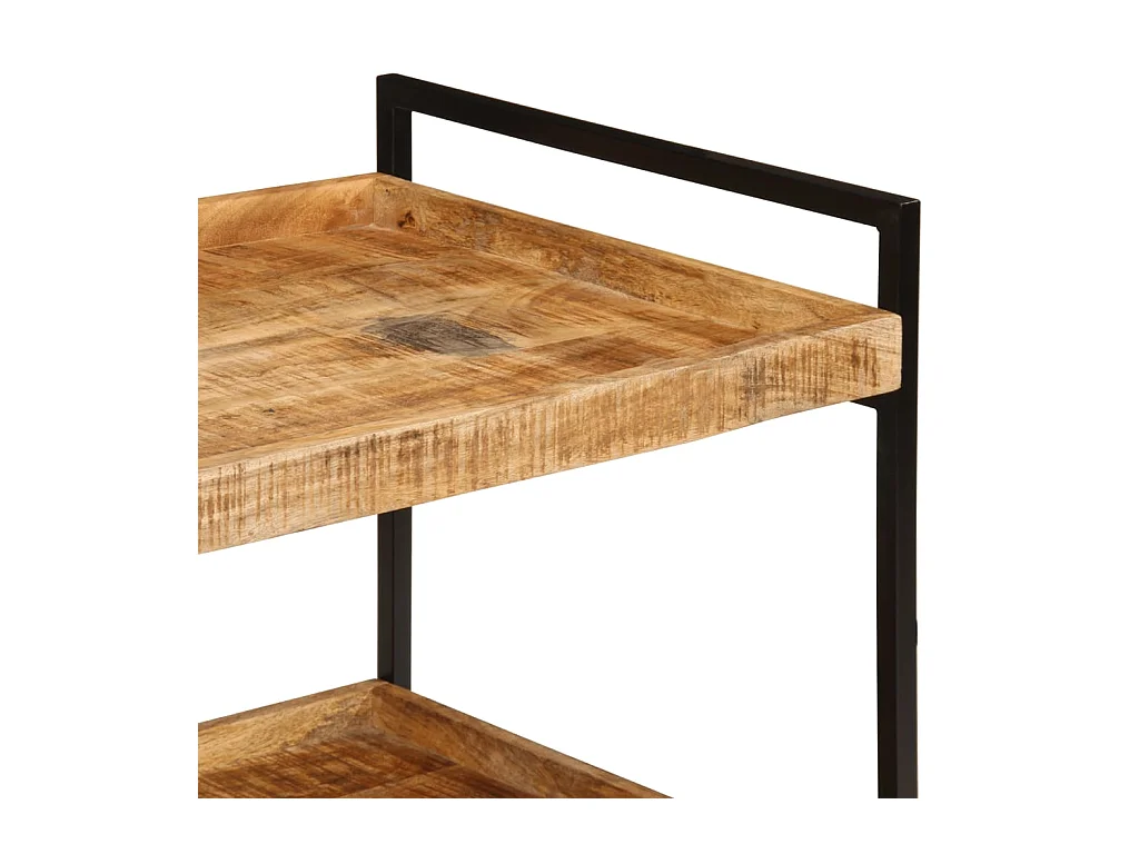 Chariot de cuisine 80x55x70 cm bois de manguier brut massif
