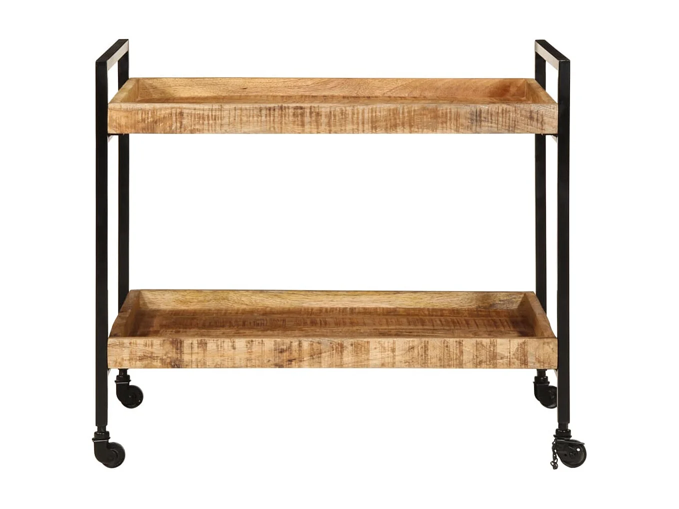 Chariot de cuisine 80x55x70 cm bois de manguier brut massif