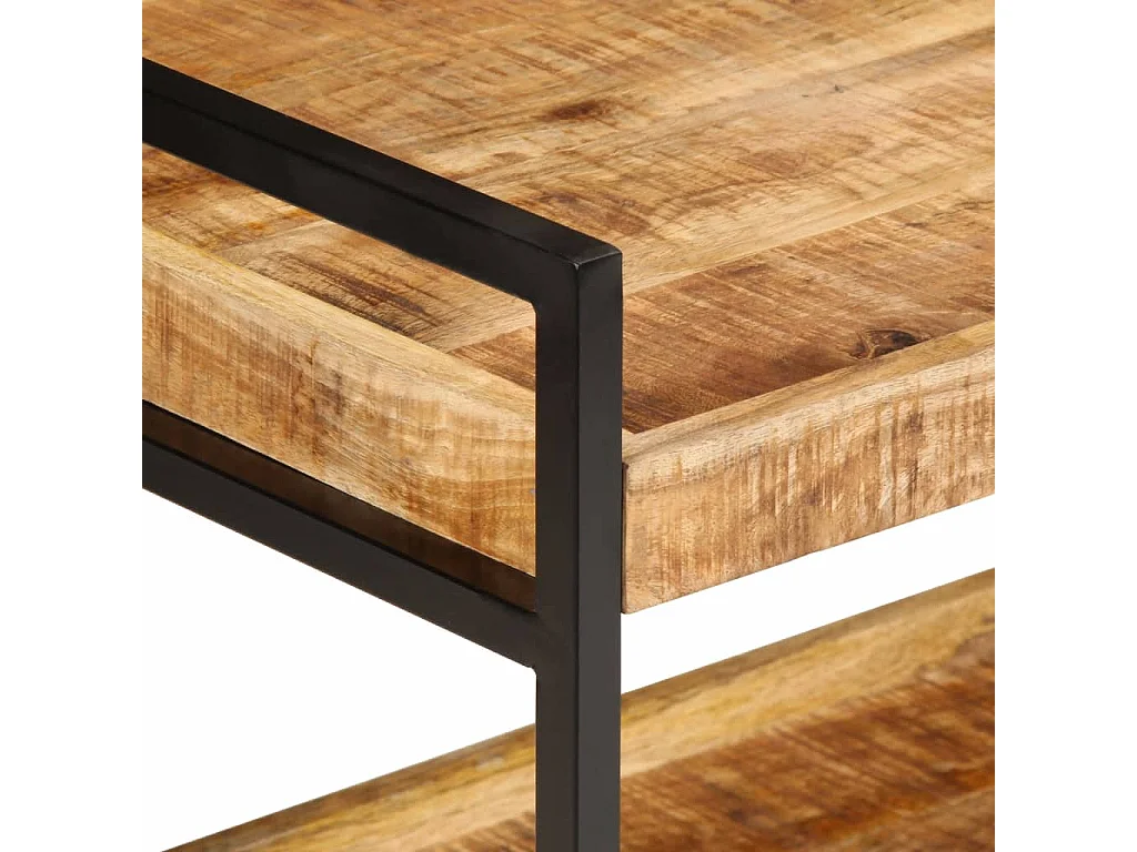 Chariot de cuisine 80x55x70 cm bois de manguier brut massif