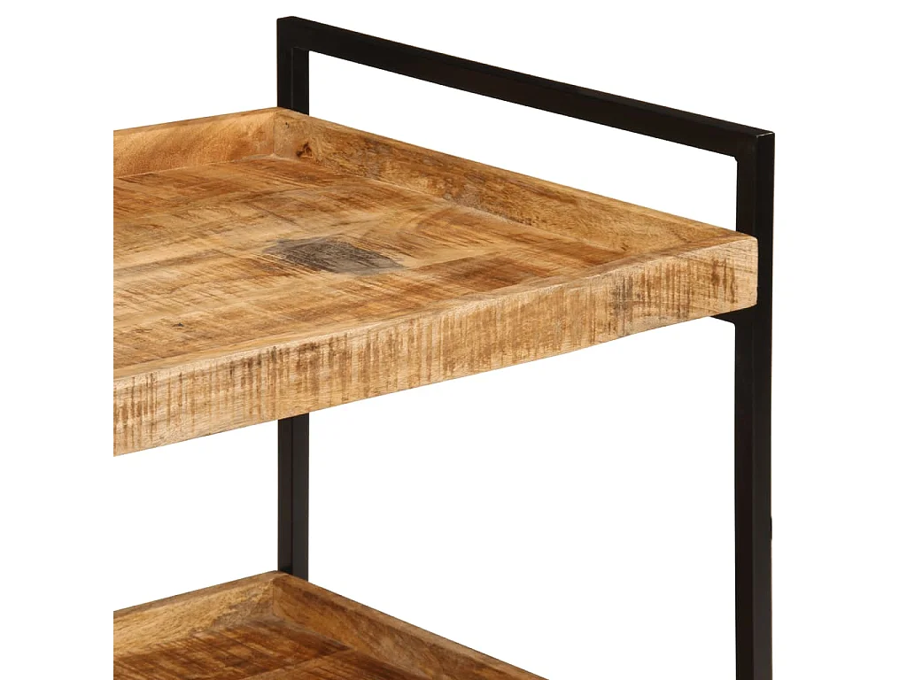 Chariot de cuisine 80x55x70 cm bois de manguier brut massif