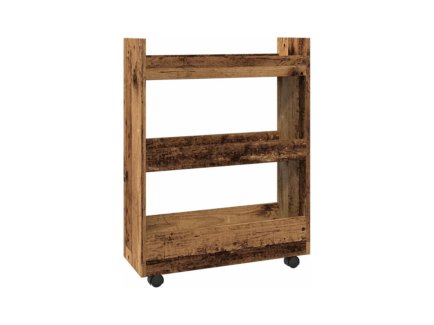 Trólei arrumação estreito 3 prat. deriv. madeira madeira velha