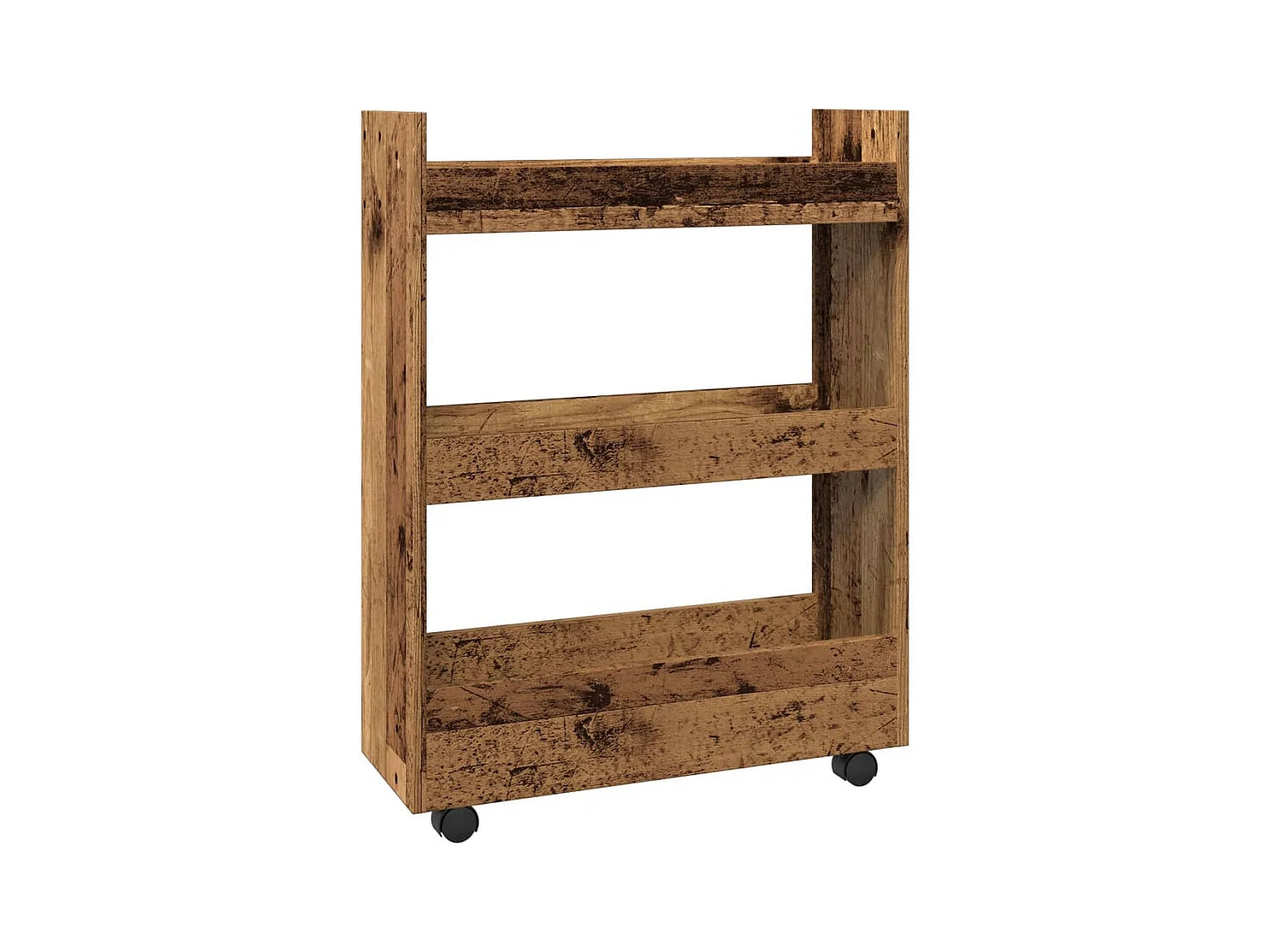 Trólei arrumação estreito 3 prat. deriv. madeira madeira velha