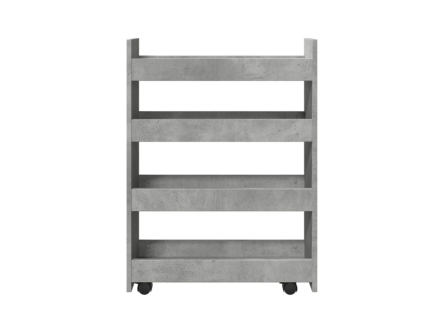 Chariot de rangement étroit 4 niveaux gris béton