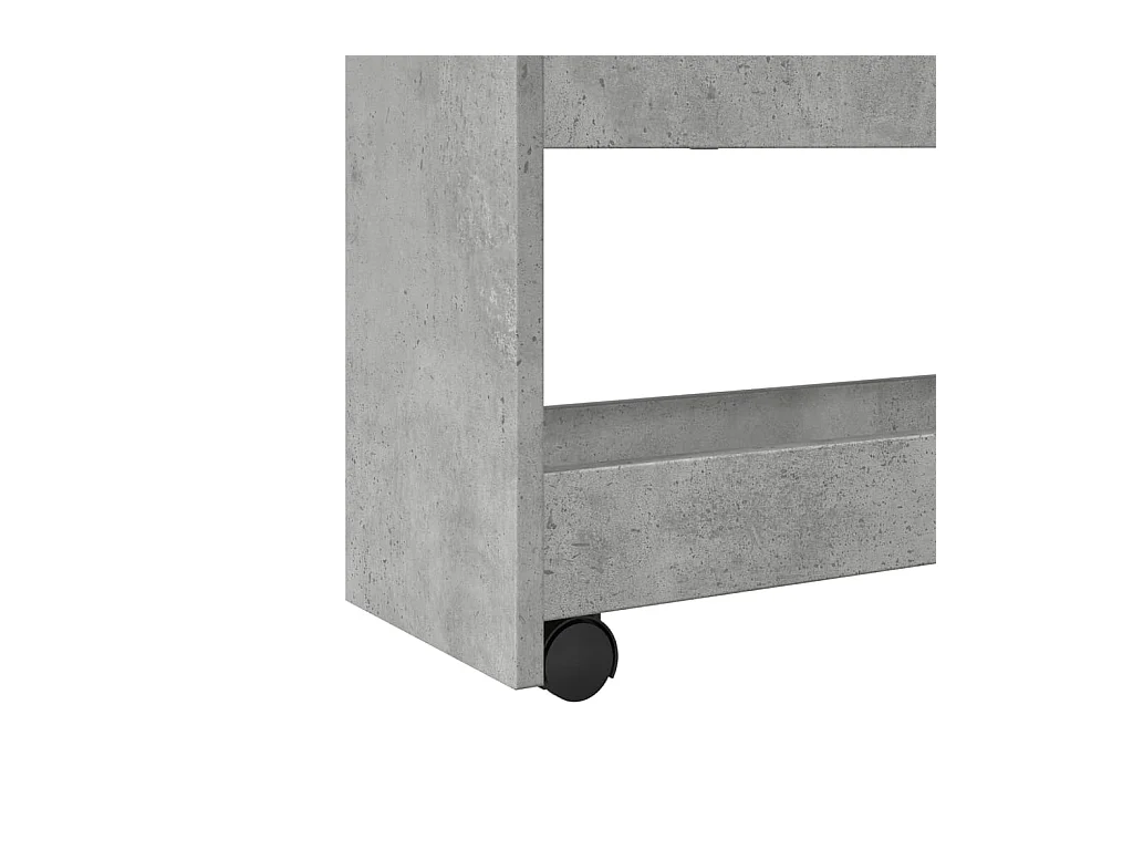 Chariot de rangement étroit 4 niveaux gris béton