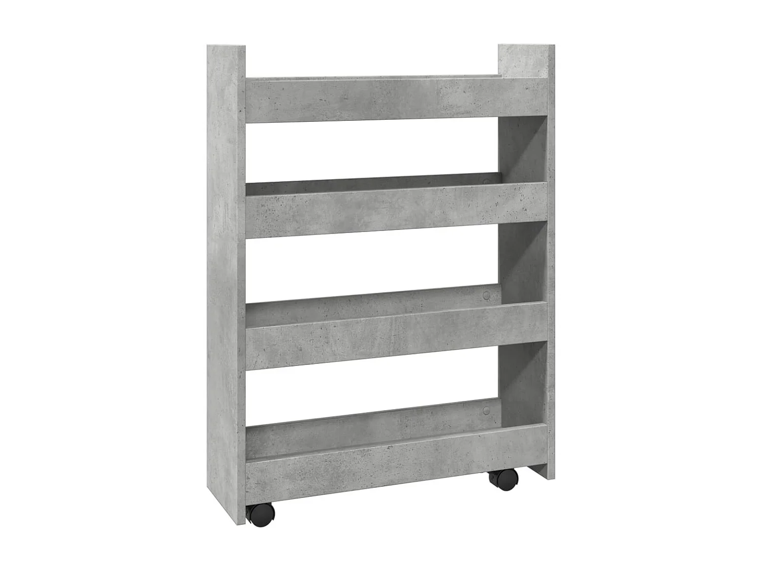 Chariot de rangement étroit 4 niveaux gris béton