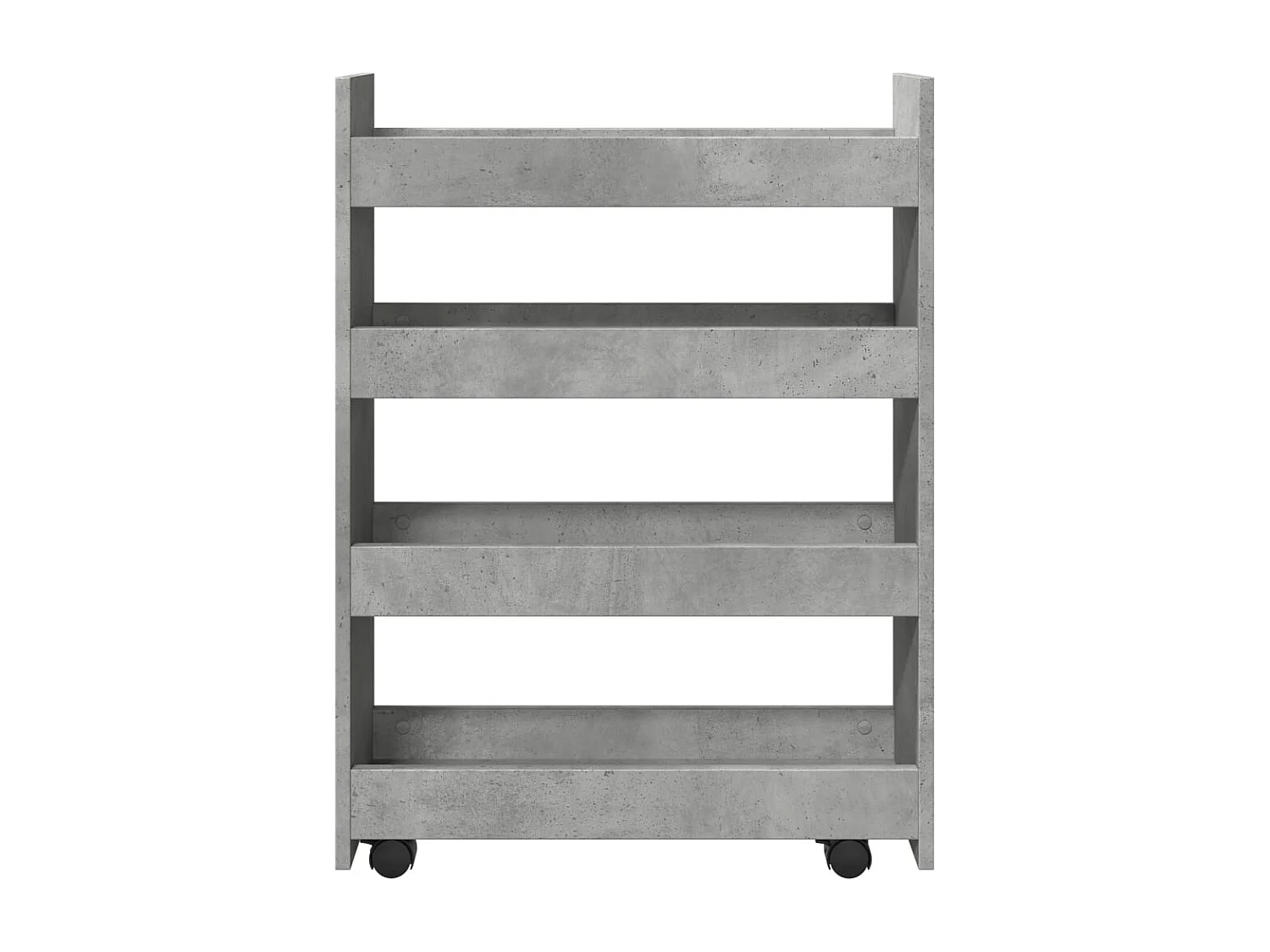 Chariot de rangement étroit 4 niveaux gris béton
