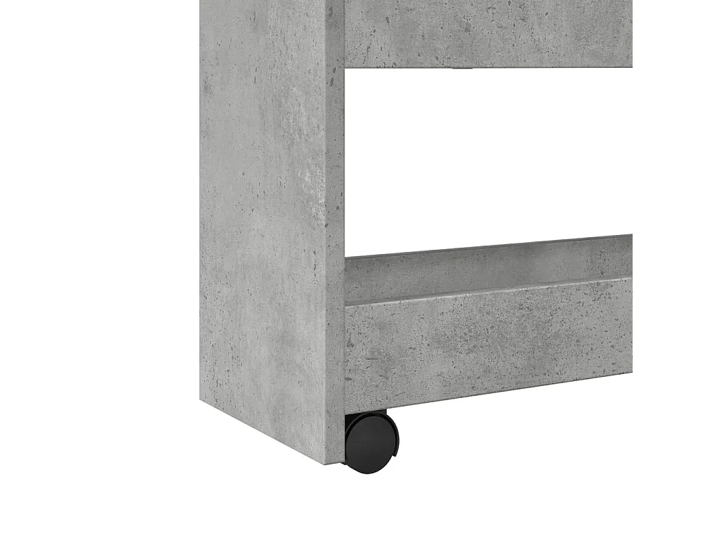 Chariot de rangement étroit 4 niveaux gris béton