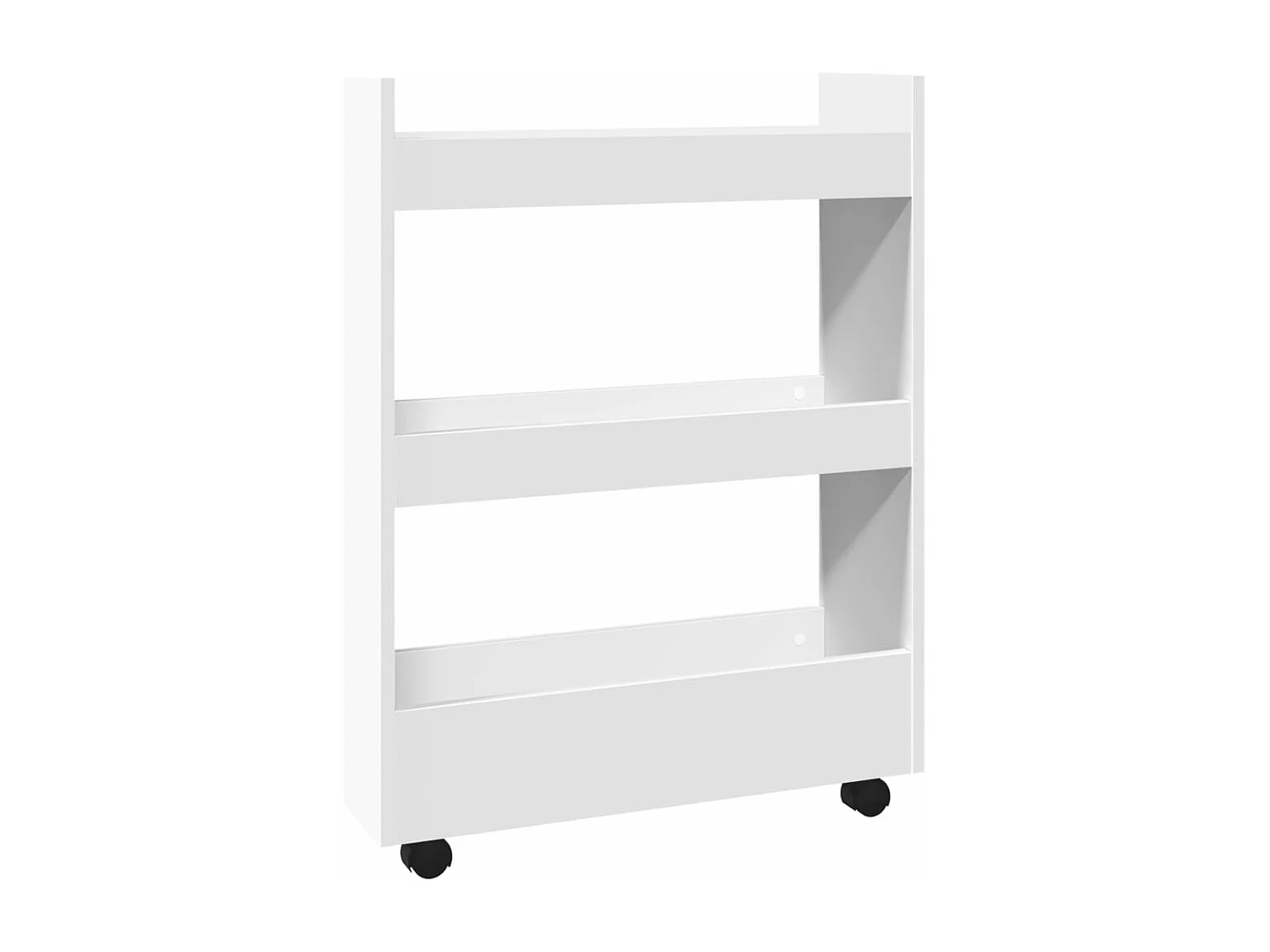 Smalle Opbergtrolley 3 Laden Wit Bewerkt Hout