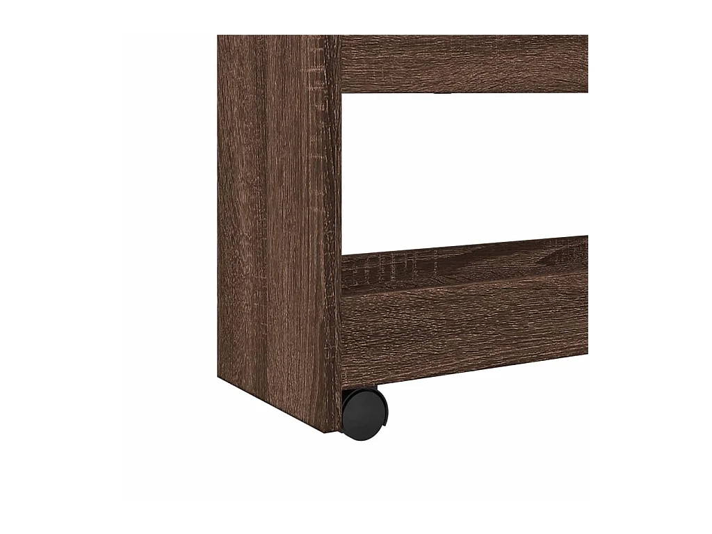 Carro de almacenaje estrecho 4 niveles madera marrón roble