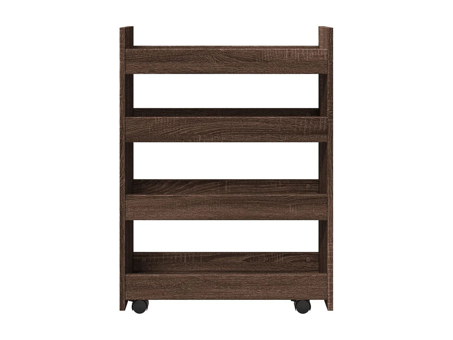 Trólei arrumação estreito 4 prateleiras derivados de madeira