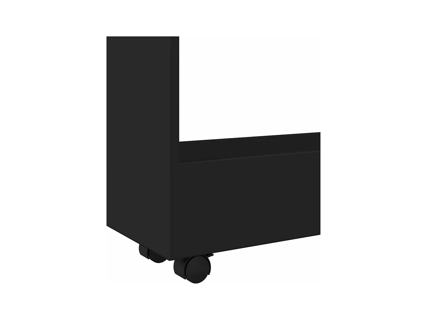 Carro de almacenaje estrecho 3 niveles madera ingeniería negro