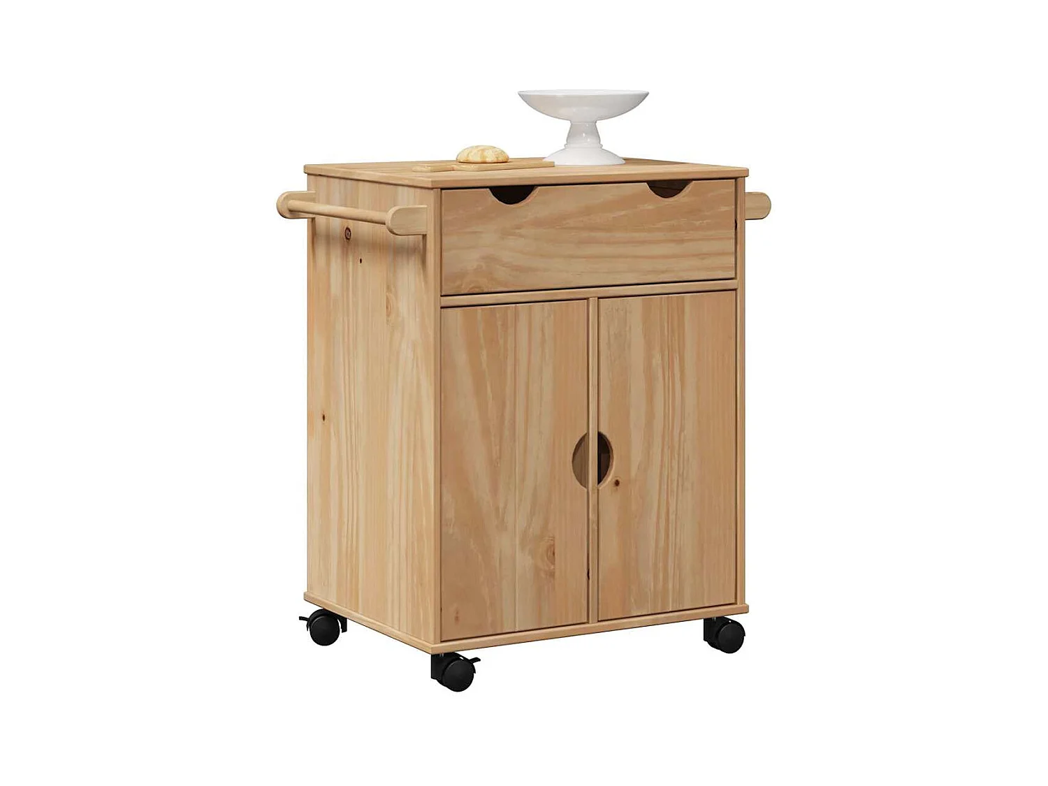 Carrinho de cozinha OTTA 59x45x80 cm madeira de pinho maciça