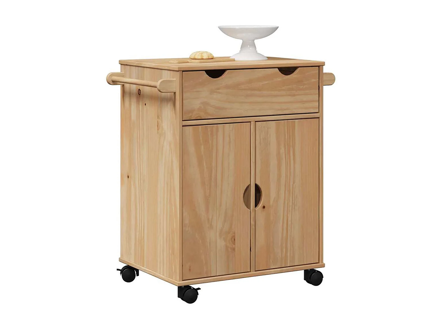 Chariot de cuisine OTTA 59x45x80 cm bois massif de pin