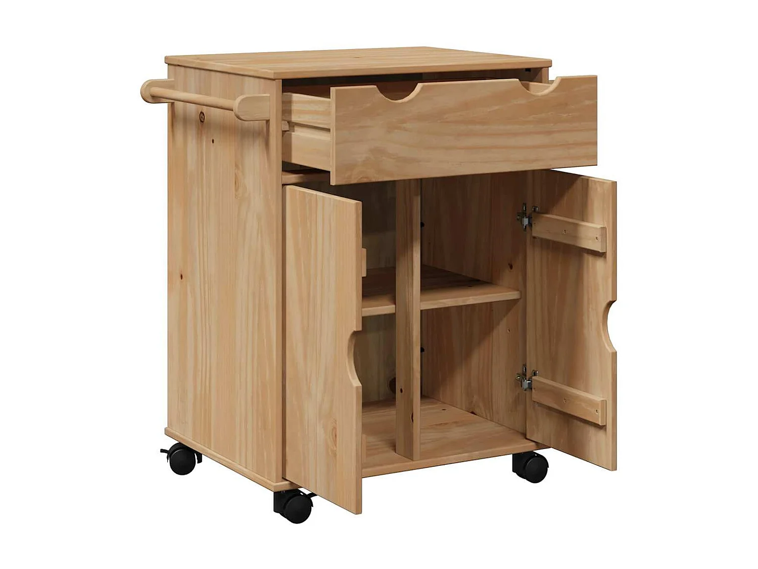 Chariot de cuisine OTTA 59x45x80 cm bois massif de pin