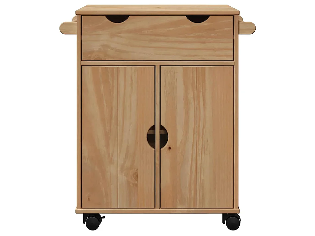 Carrello da Cucina OTTA 59x45x80 cm in Legno Massello di Pino