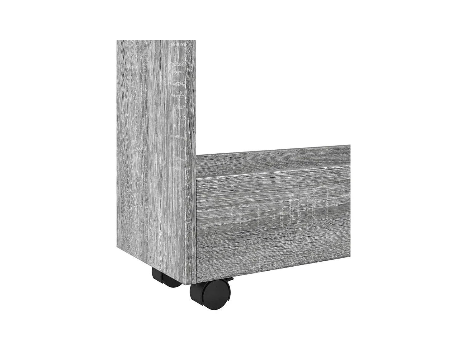 Opbergtrolley smal 3-laags bewerkt hout grijs sonoma eiken