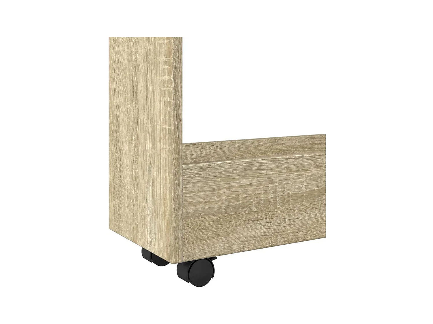 Carro de almacenaje estrecho 3 niveles madera roble Sonoma