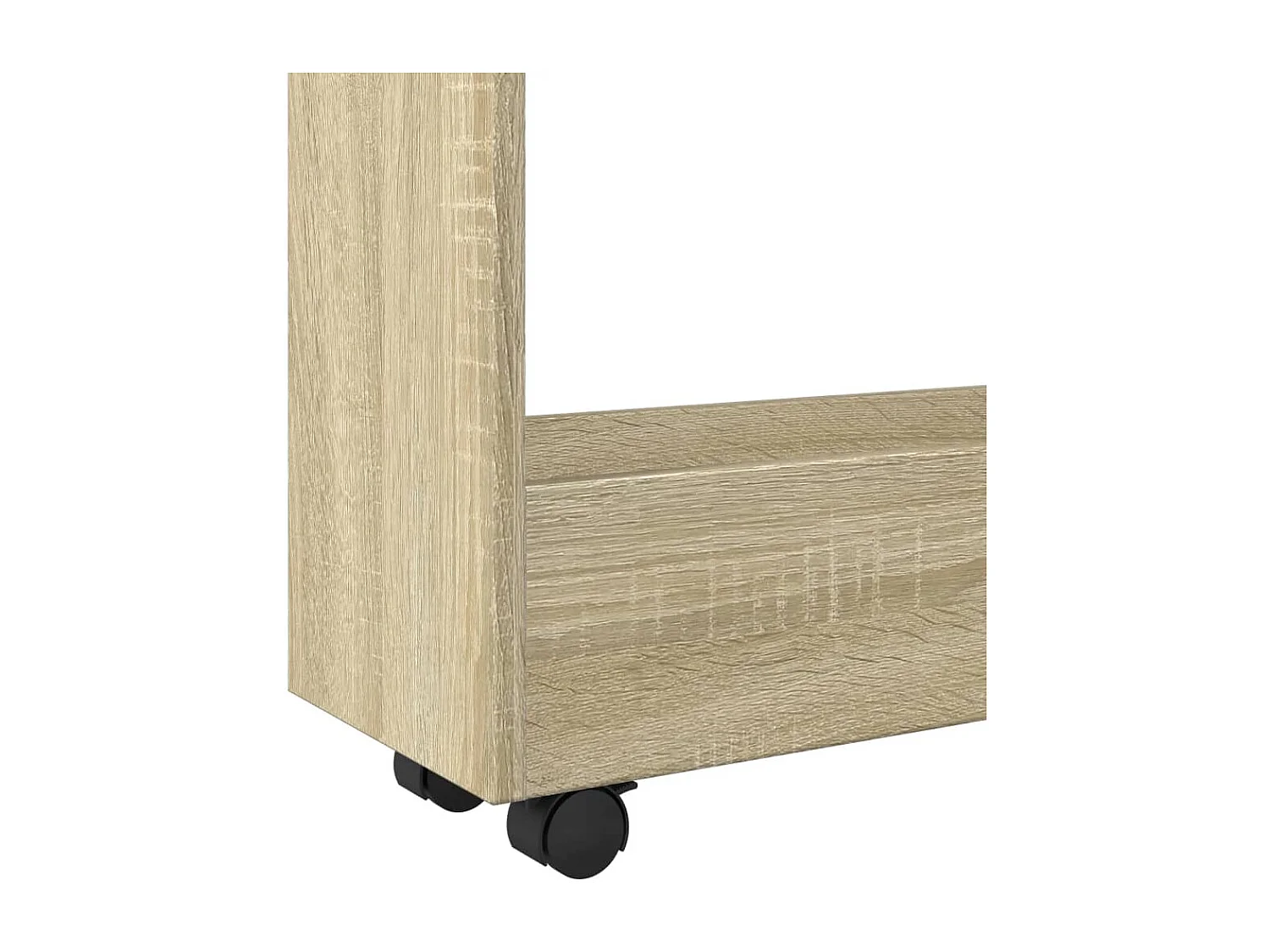 Carro de almacenaje estrecho 3 niveles madera roble Sonoma