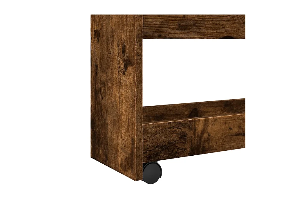 Carrello Stretto a 4 Livelli Rovere Fumo in Truciolato