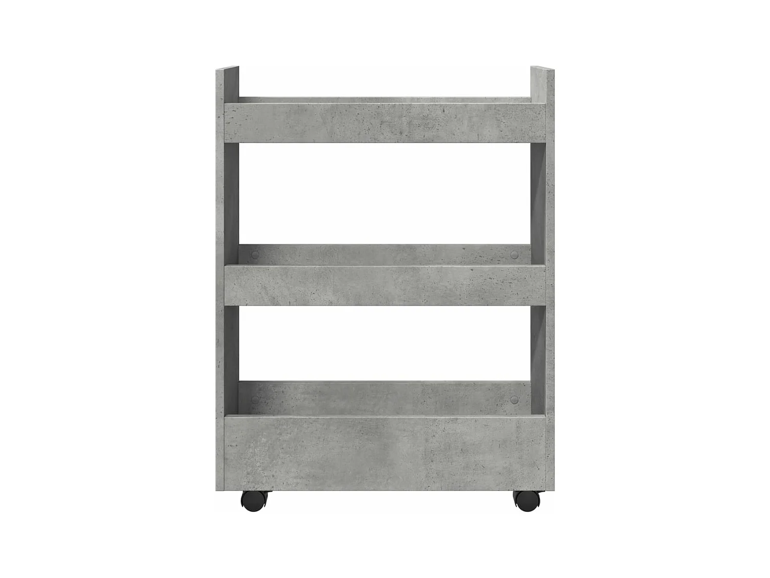 Carrello Stretto a 3 Livelli Grigio Cemento in Truciolato
