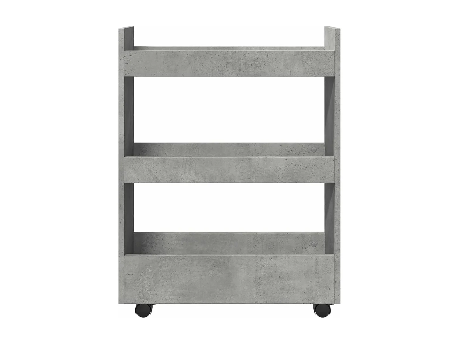 Chariot de rangement étroit 3 niveaux gris béton