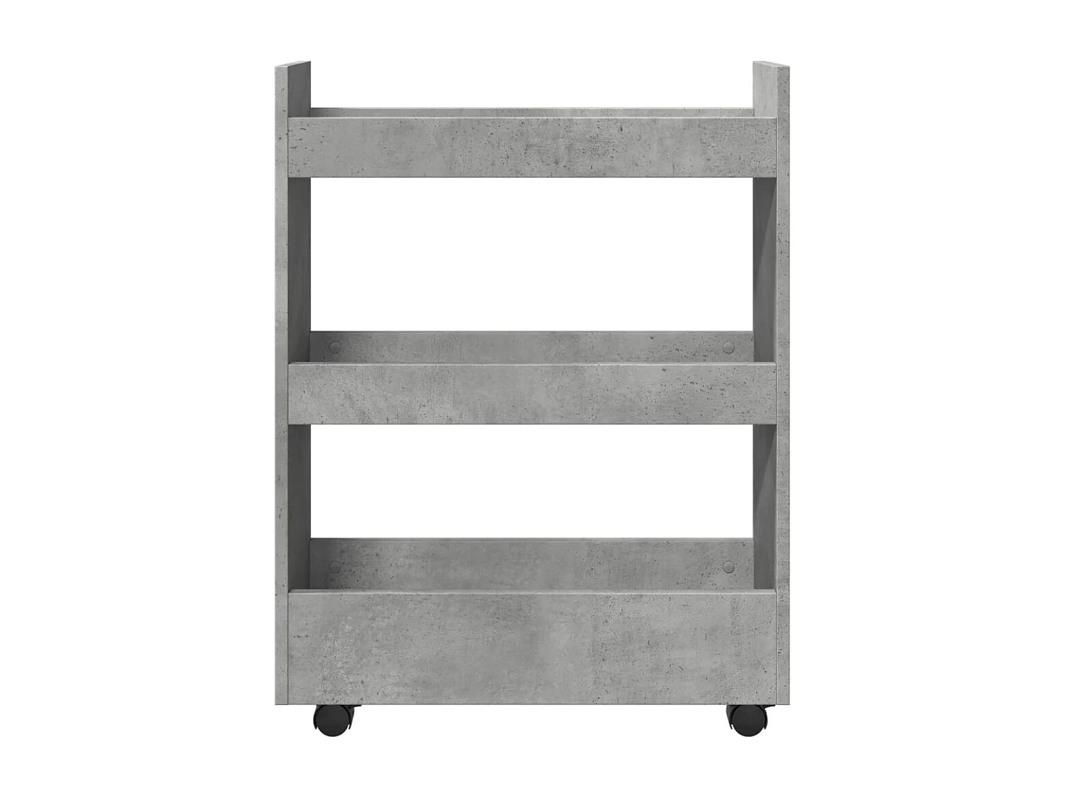 Carrello Stretto a 3 Livelli Grigio Cemento in Truciolato