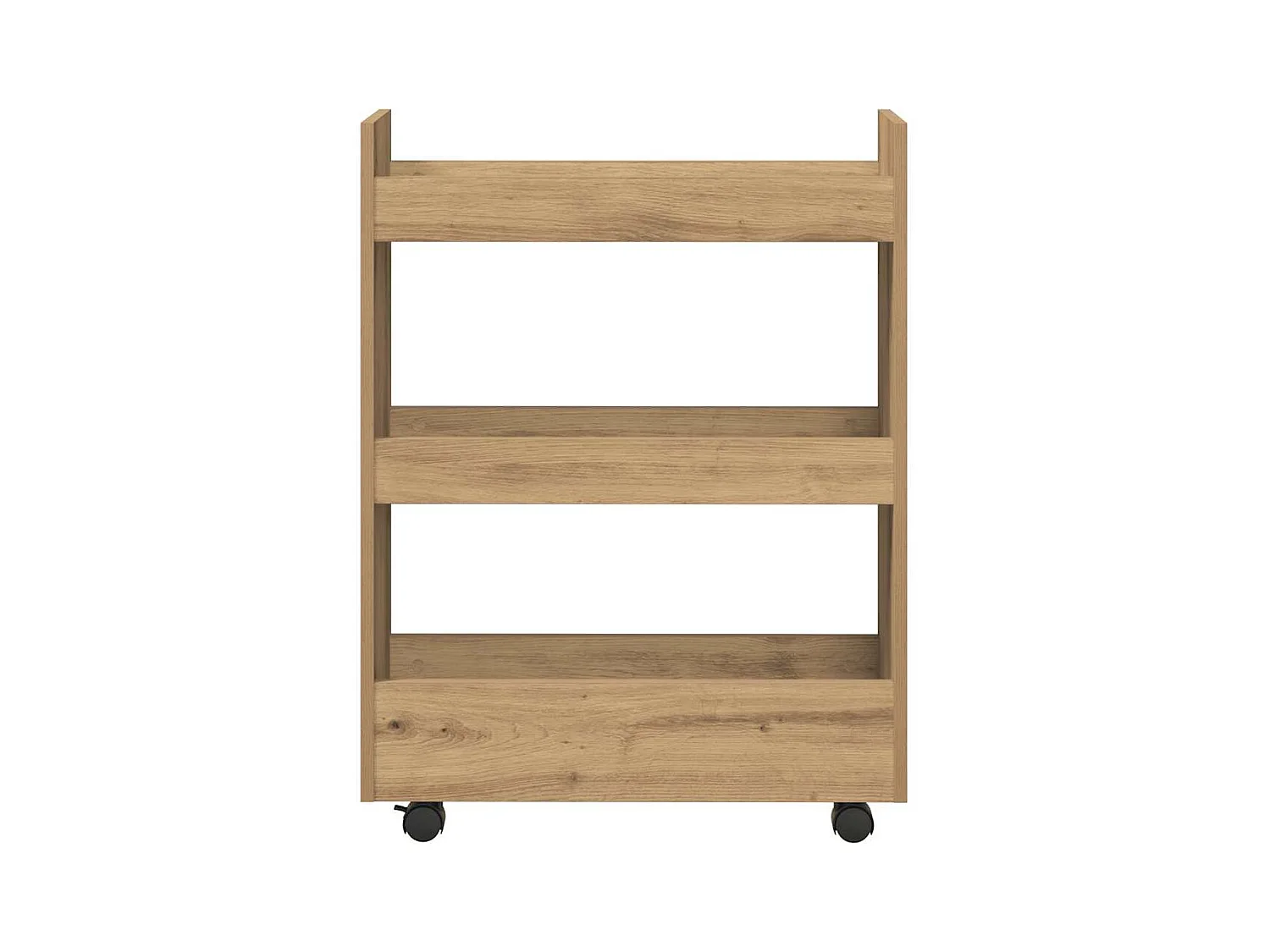 Carrello Stretto a 3 Livelli Rovere Artigianale in Truciolato