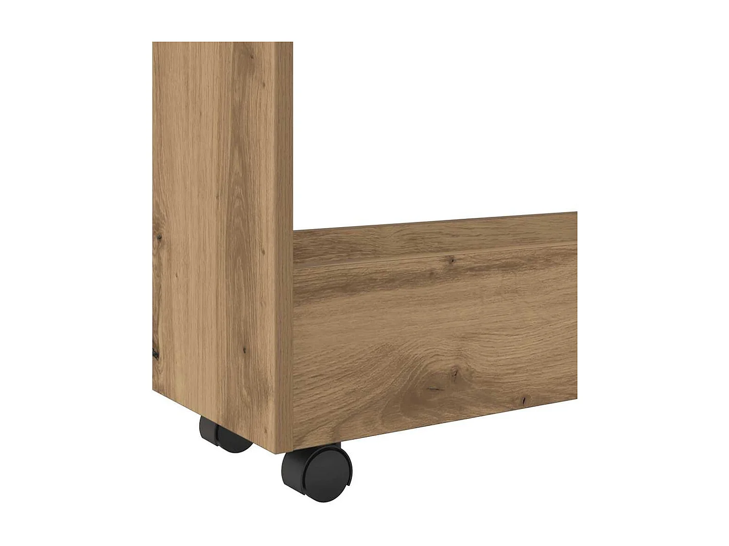 Chariot de rangement étroit 3 niveaux chêne artisanal