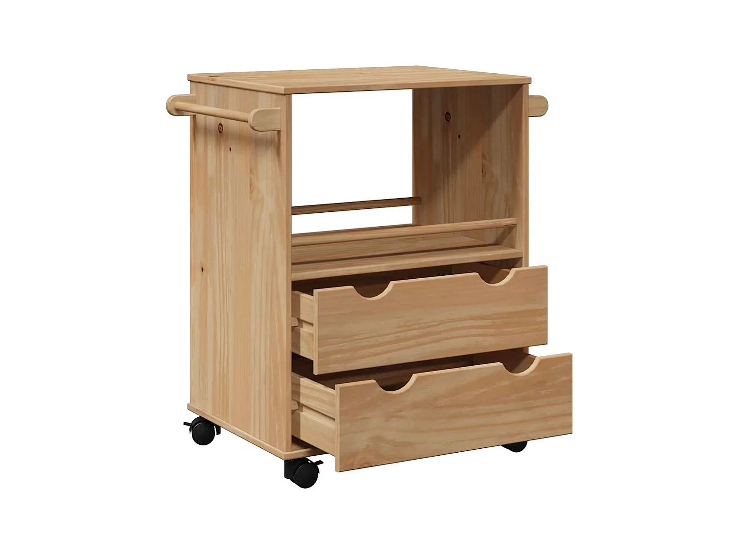 Carrinho de cozinha OTTA 59x45x80 cm madeira de pinho maciça