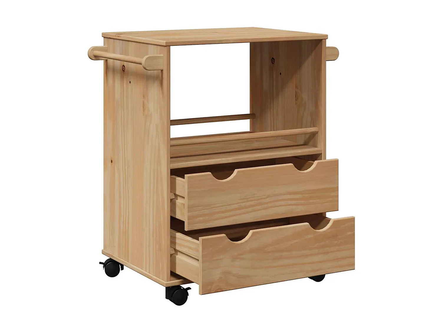 Chariot de cuisine OTTA 59x45x80 cm bois massif de pin