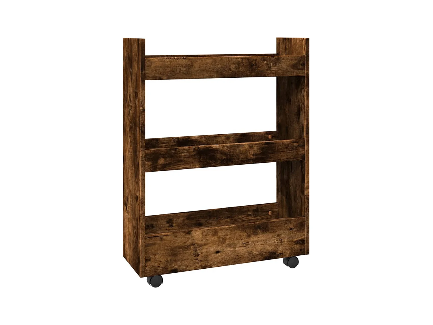 Trólei arrumação estreito 3prat. deriv. madeira carvalho fumado