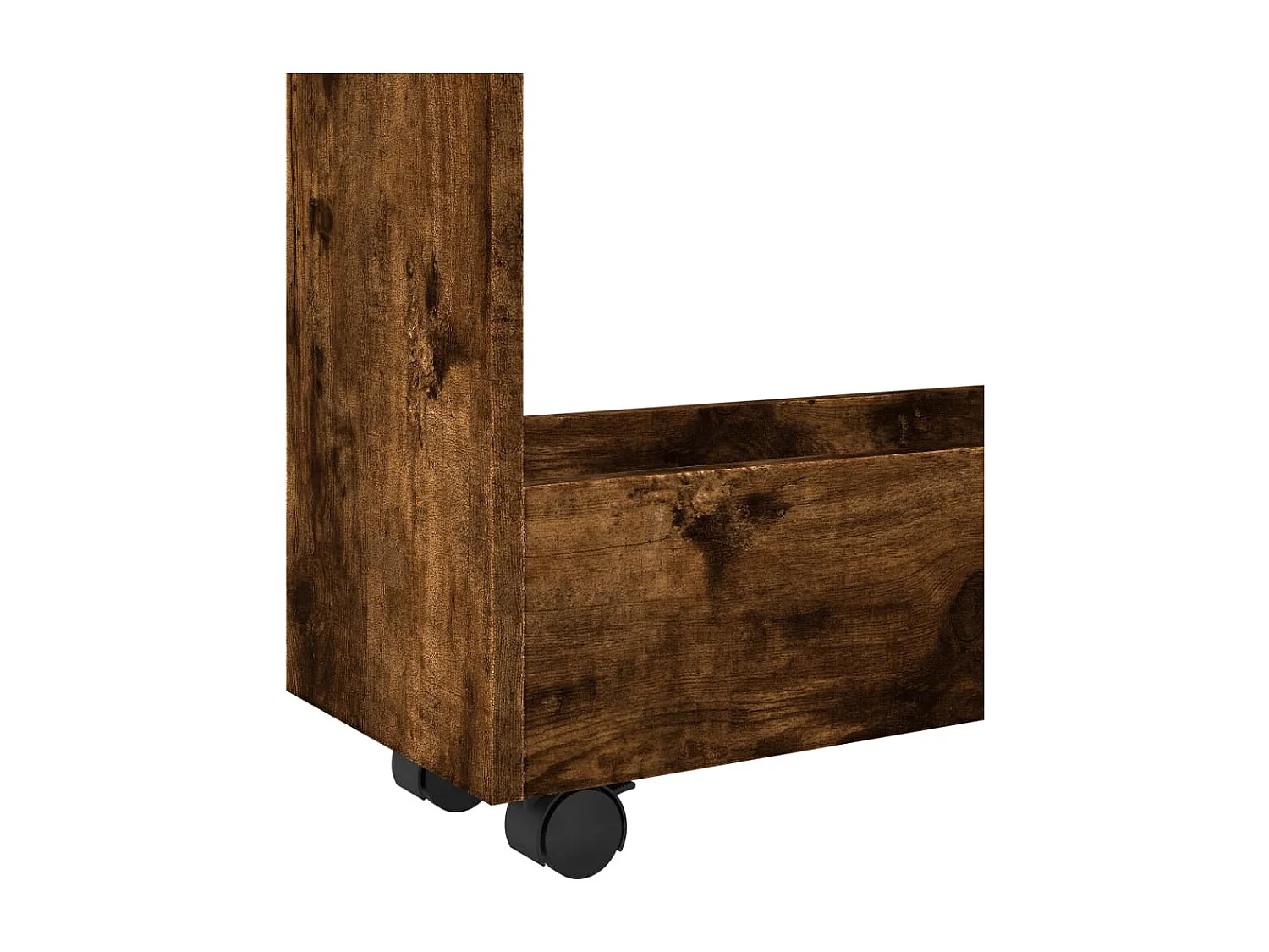 Chariot de rangement étroit 3 niveaux chêne fumé