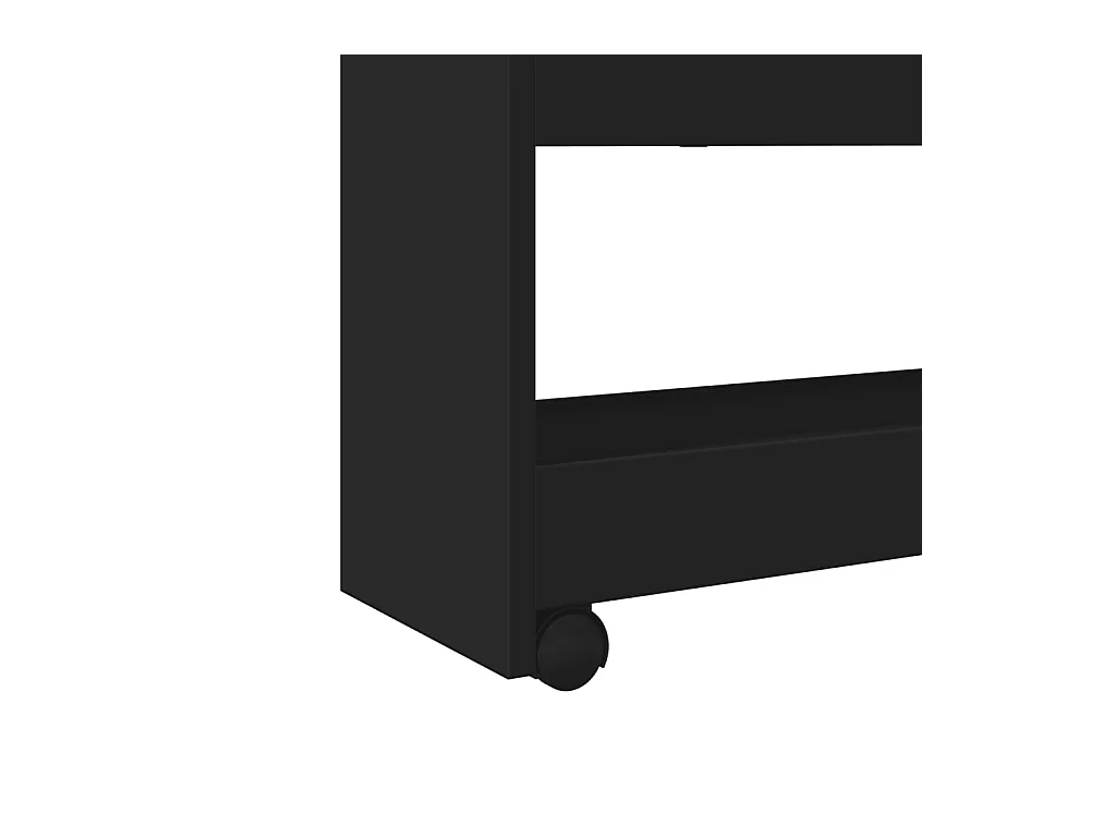 Carro de almacenaje estrecho 4 niveles madera ingeniería negro