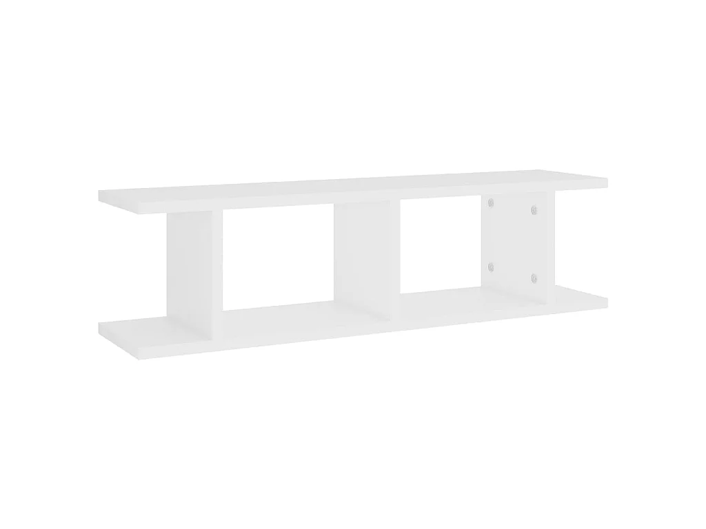 Prateleiras de parede 2 pcs 75x18x20 cm deriv. madeira branco