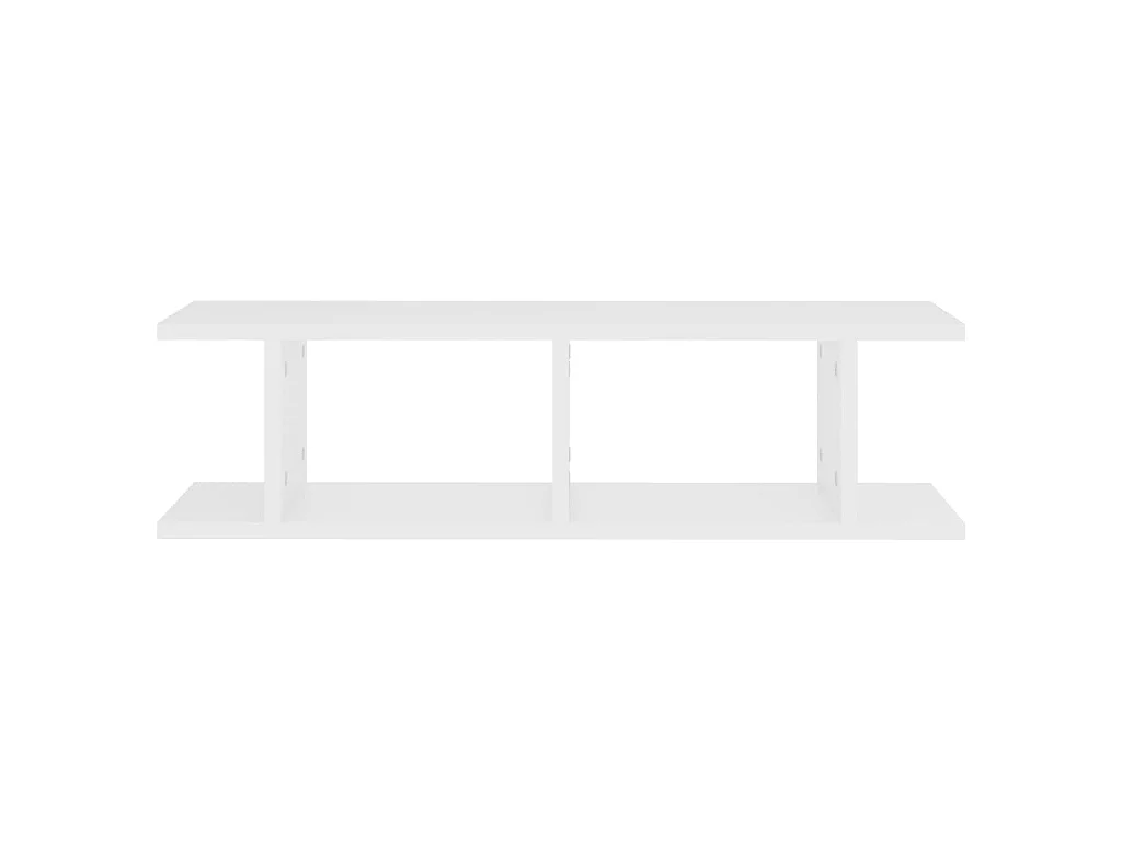 Prateleiras de parede 2 pcs 75x18x20 cm deriv. madeira branco