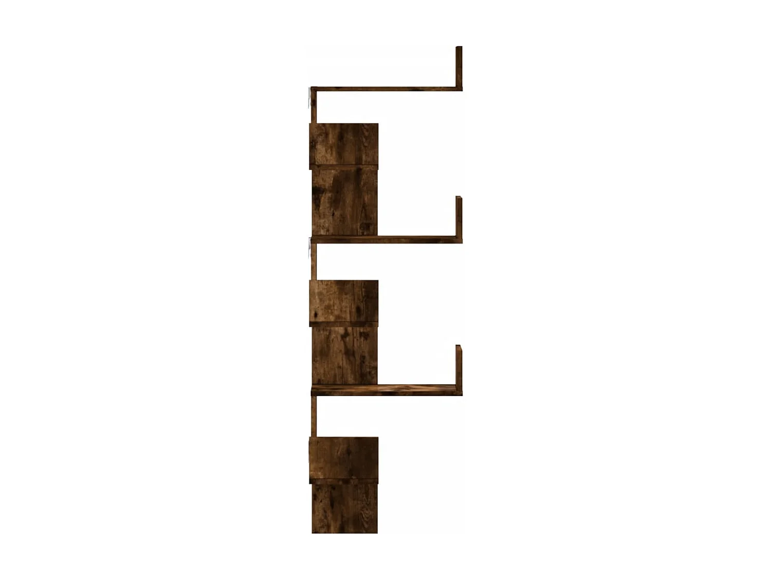 Hoekwandschap 45x45x147 cm bewerkt hout gerookt eikenkleurig