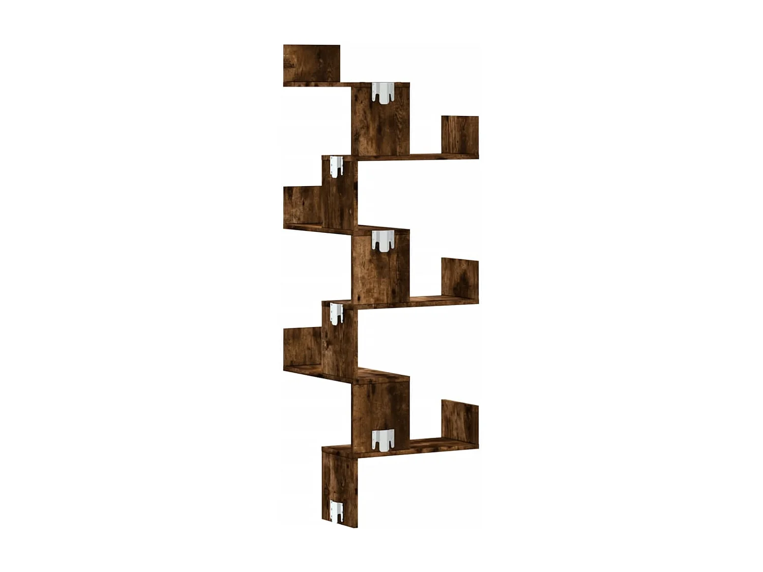 Hoekwandschap 45x45x147 cm bewerkt hout gerookt eikenkleurig