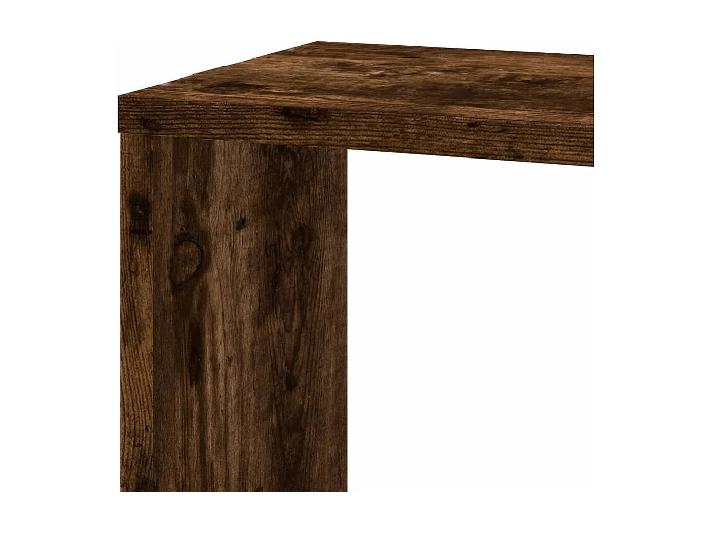 Hoekwandschap 45x45x147 cm bewerkt hout gerookt eikenkleurig
