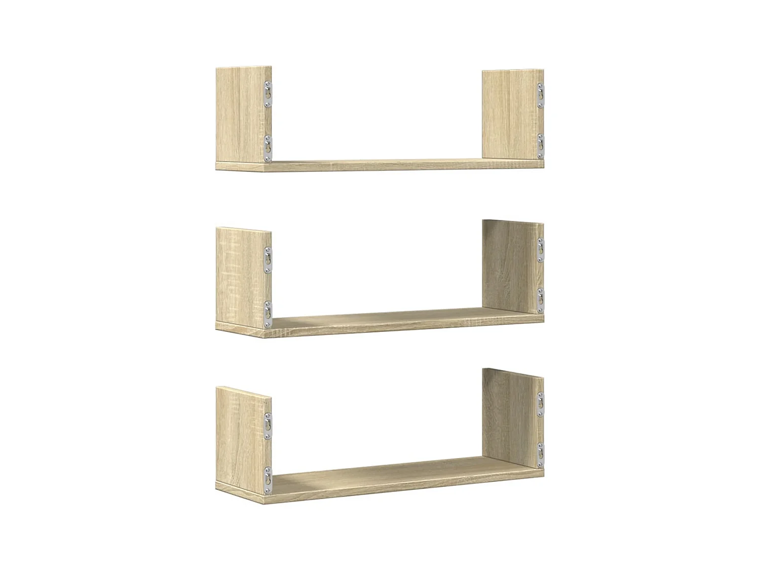 Étagères murales 3pcs chêne sonoma 58x18x18cm bois d'ingénierie