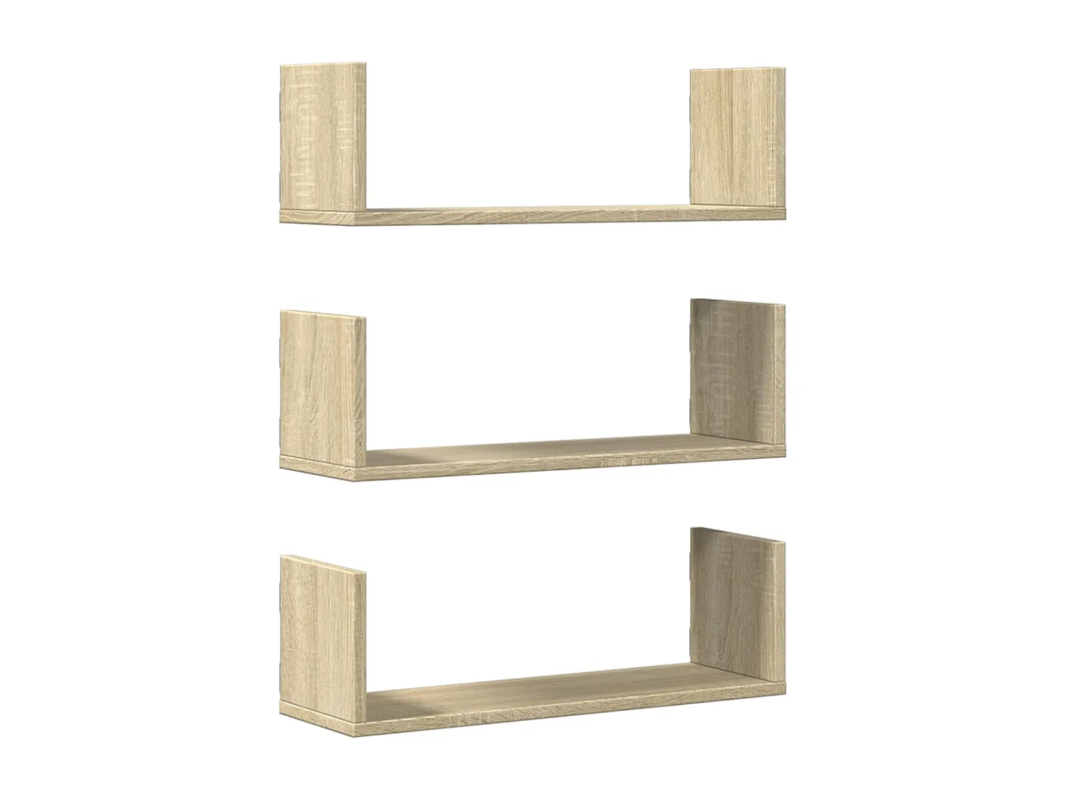Étagères murales 3pcs chêne sonoma 58x18x18cm bois d'ingénierie