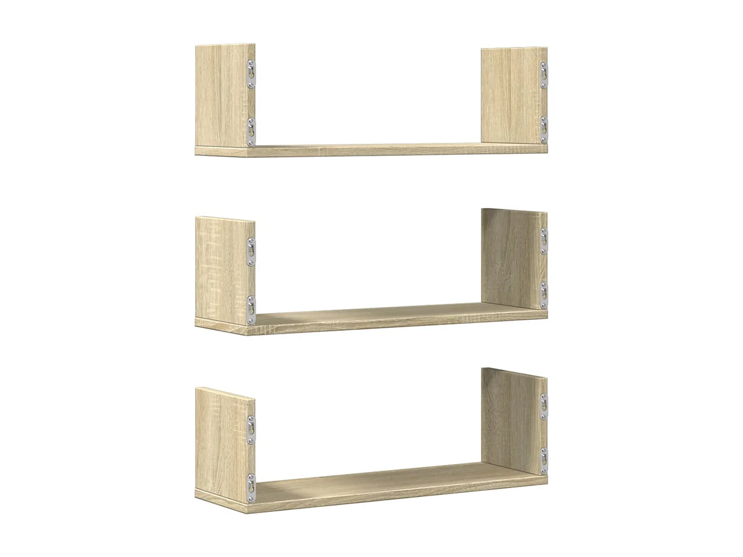 Étagères murales 3pcs chêne sonoma 58x18x18cm bois d'ingénierie