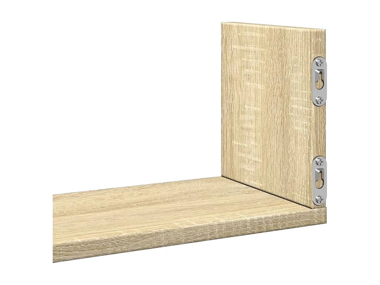 Étagères murales 3pcs chêne sonoma 58x18x18cm bois d'ingénierie