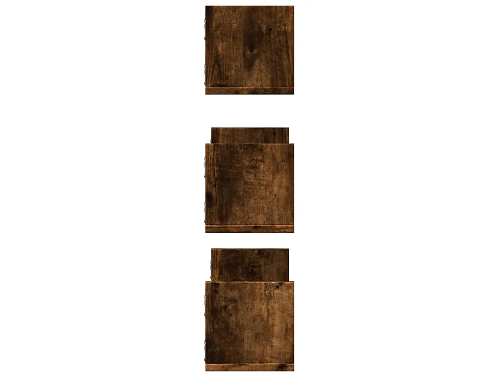 Étagères murales 3 pcs chêne fumé 58x18x18 cm bois d'ingénierie