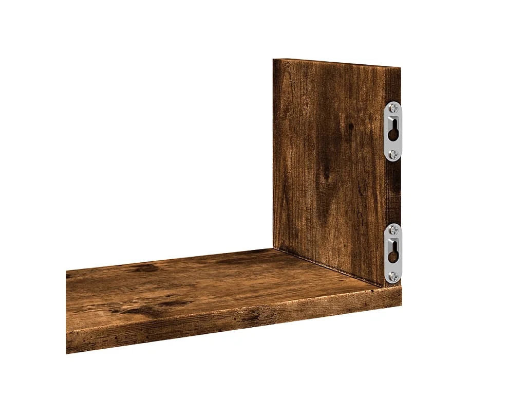 Étagères murales 3 pcs chêne fumé 58x18x18 cm bois d'ingénierie