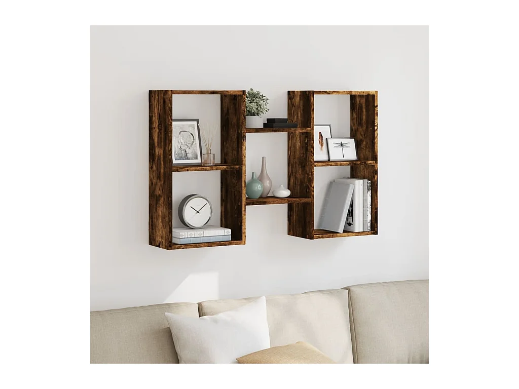 Étagère murale chêne fumé 96x18x60 cm bois d'ingénierie