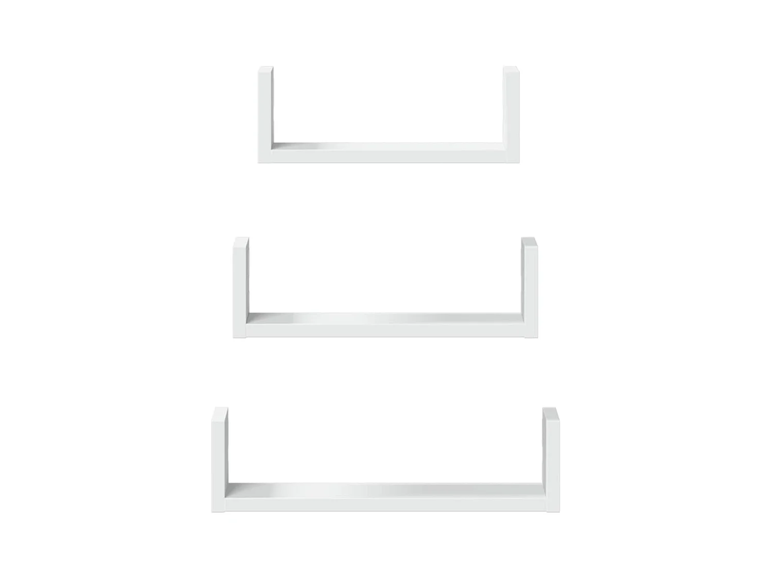 Prateleira de parede 3 pcs derivados de madeira branco